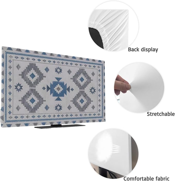 Southwestern Tribal Geometric Indoor TV Cover, Elastic TV Screen Protector - Image 7