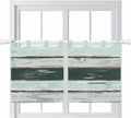 Blue Teal Kitchen Curtains 24 Inch Length, Small Window Curtains Tab Top by Unknown