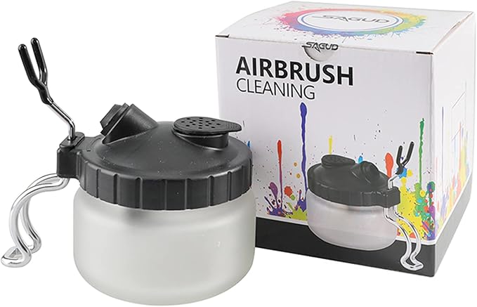 Airbrush Cleaning Pot Strong Glass Jar Bottles Kit - Image 2