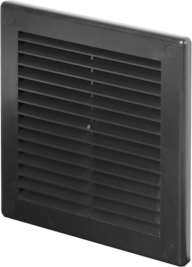 Awenta 4.5" x 4.5" Inch Square Plastic Black Ventilation Grille by Awenta