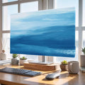 Abstract Blue Gradient Style Indoor TV Cover, Elastic TV Screen Protector by Unknown