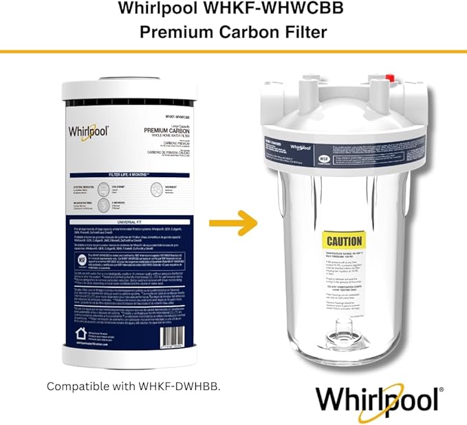 Whirlpool 10" x 4.5" Premium Carbon Water Filter WHKF-WHWCBB, NSF Certified 5 - Image 3