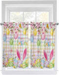 Happy Easter Kitchen Curtains 54 Inches Length, Spring Bunny Colorful Eggs by Unknown