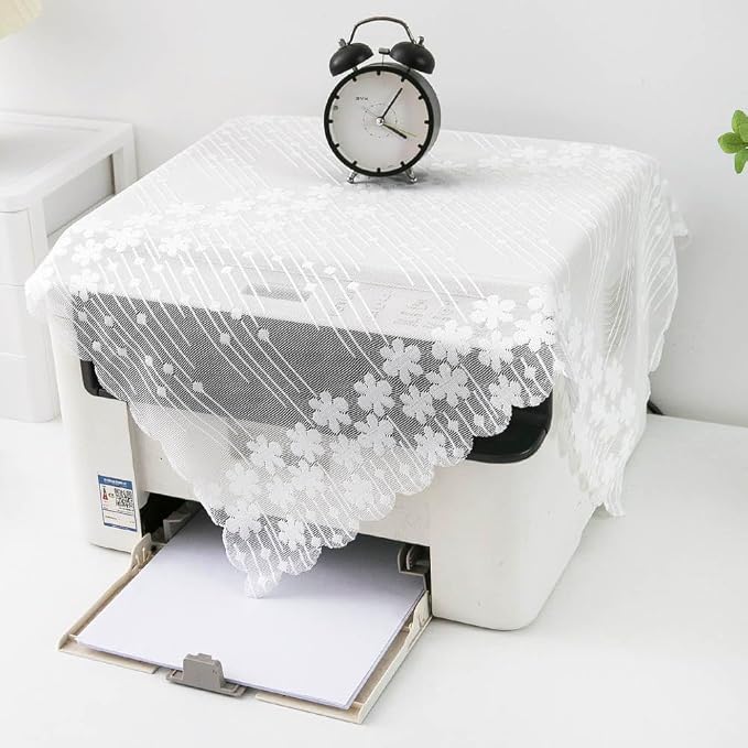 Vintage Floral Lace Dust Cover for Printer Antistatic Printer Dust Cover - Image 3