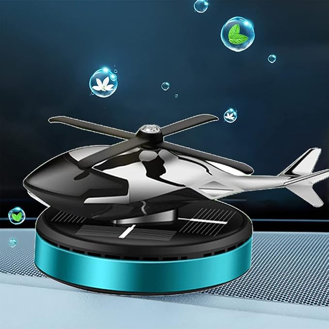 Car Air Freshener, Al Alloy Solar Helicopter Diffuser, Home&Car Décor|Blue | - Image 6
