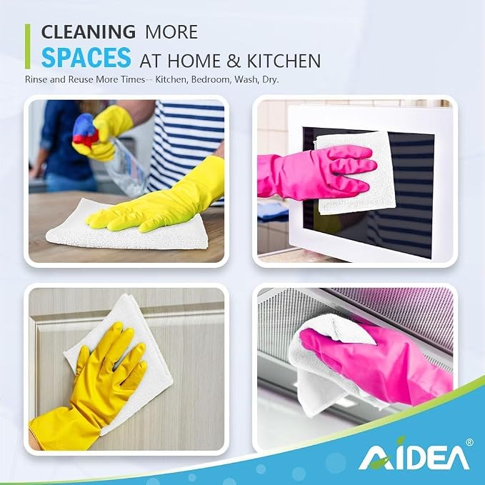 AIDEA Microfiber Cleaning Cloth White 20PK, Lint Free Cleaning Rags, Microfiber - Image 6