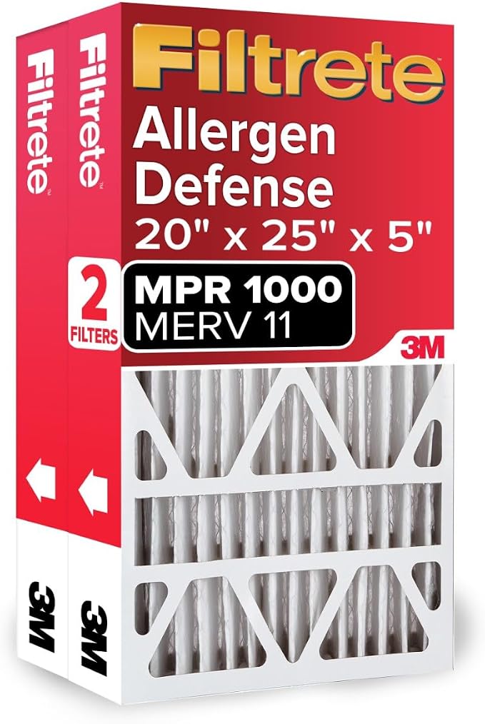 Filtrete 20x25x5 Air Filter MERV 11, MPR 1000 Micro Allergen Defense 2-Pack by Unknown