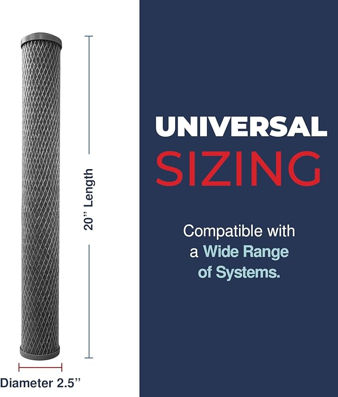 5 Micron 2.5" x 20" Whole House CTO Carbon Sediment Water Filter Cartridge - Image 5