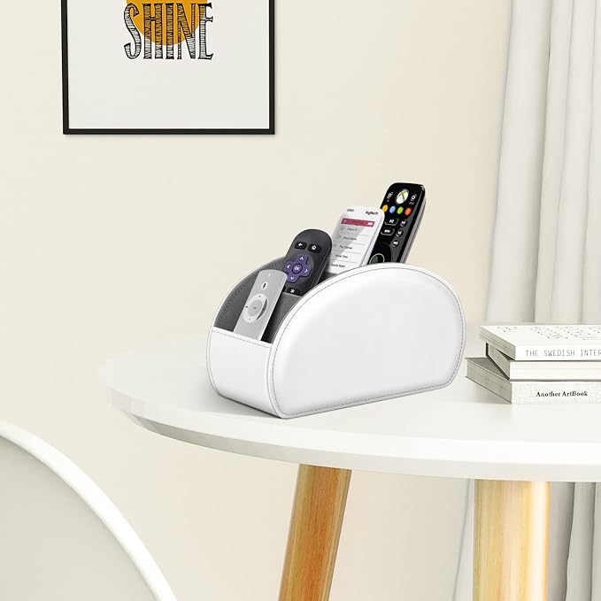 Fintie Remote Control Holder, 5 Compartments Vegan Leather TV Remoter Caddy - Image 3