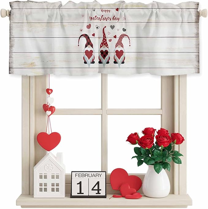 Happy Valentine's Valance Curtains by LaBLUUX