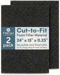2-Pack Cut to Fit Air Filters – 24"x15"x0.25" Washable & Reusable Foam Filter by FreshHeadquarters