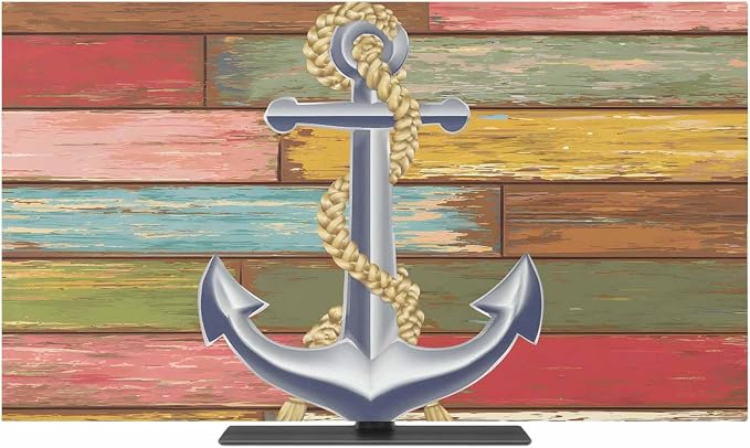 Nautical Anchor Marine Indoor TV Cover, Elastic TV Screen Protector Farm by Unknown
