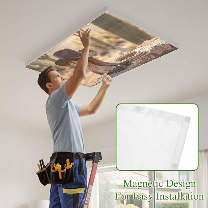 Fluorescent Light Covers, Cowboy Western Magnetic Light Covers - Image 3