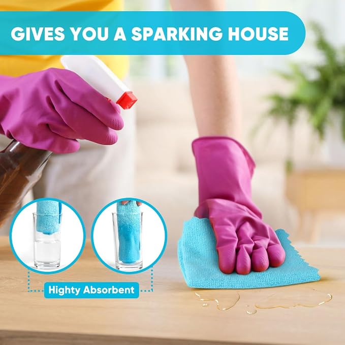 Orighty Microfiber Cleaning Cloth, 10 Pack Highly Absorbent Cleaning Rags - Image 3