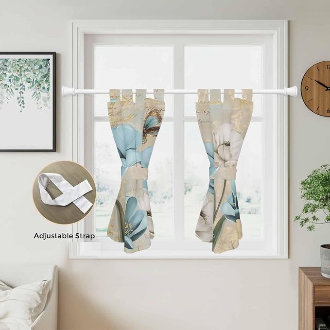 Spring Flowers Bedroom Curtains 63 Inch Length, Window Curtains Tab Top - Image 5