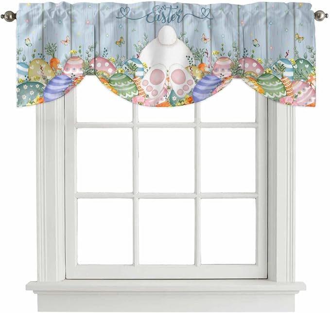 Spring Easter Tie Up Valance Curtains by Unknown
