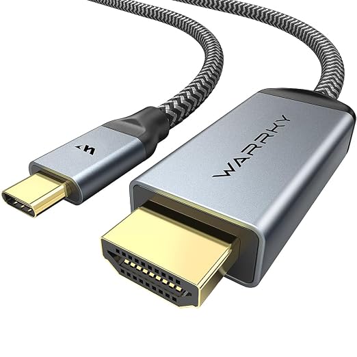 Warrky 4K 60Hz USB C to HDMI Cable 3.3ft Aluminum Type-C to HDMI 2.0 Cord by WARRKY