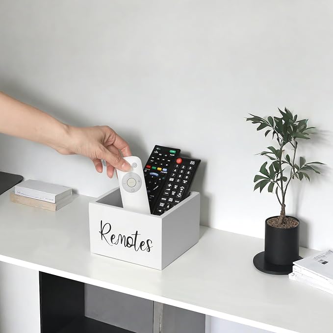 LBEMEY Wood Remote Control Holder, TV Remote Control Organizer - Image 9