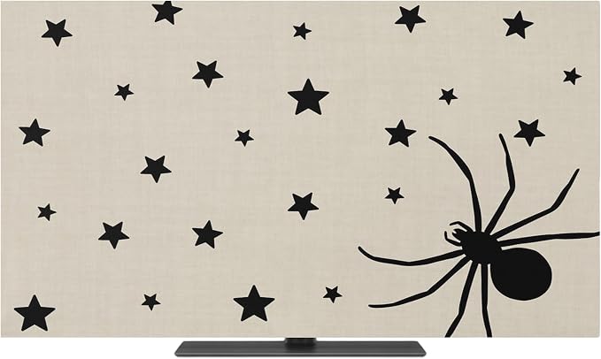 Halloween Spiders- Stars Black Shadow Indoor TV Cover, Elastic TV Screen - Image 2