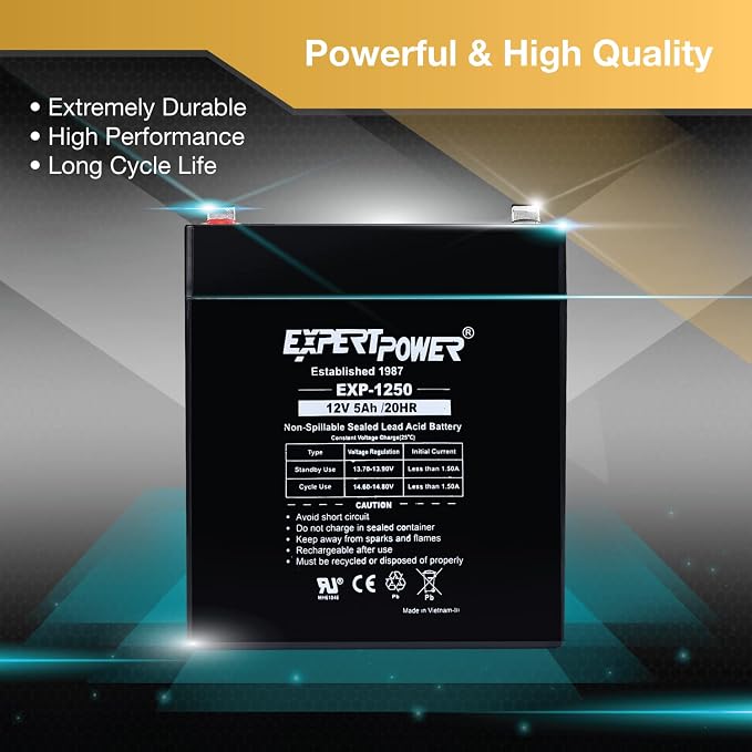 ExpertPower EXP1250-12V 5Ah Rechargeable SLA Battery - Image 4