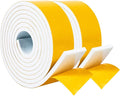 Yotache White Foam Weather Stripping 2" x1/4", Self Stick High Density Closed by yotache