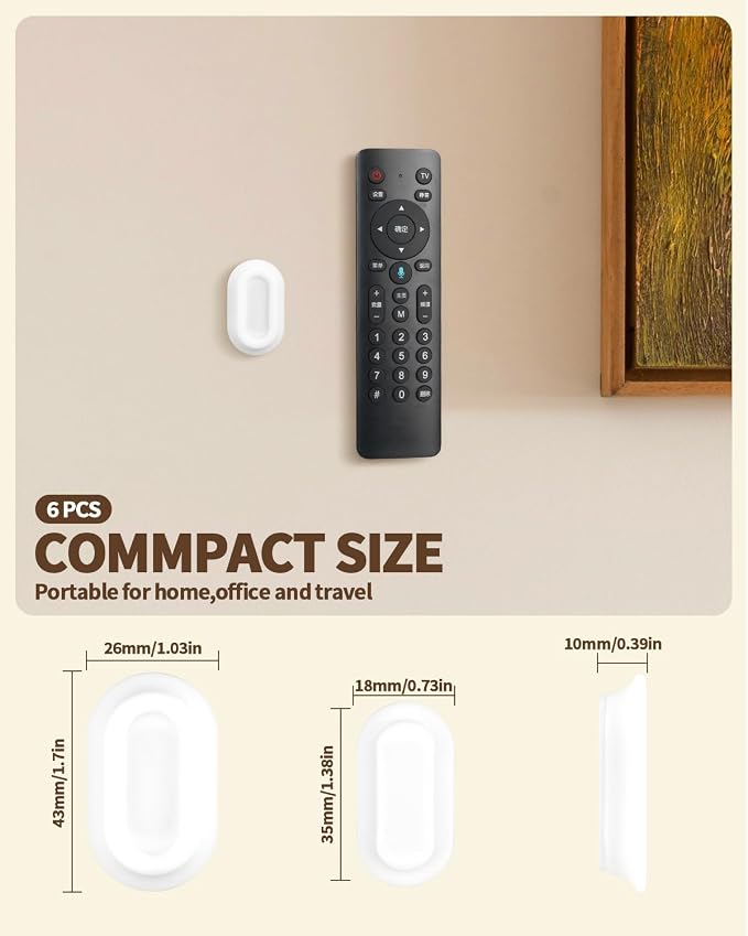6 Pack Magnetic Remote Control Holder – Upgraded Silicone Magnetic Wall Mount - Image 2