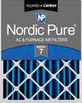 Nordic Pure 20x24x4 Pleated MERV 7 Plus Carbon Air Filters 1 Pack | Actual by NordicPure