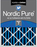 Nordic Pure 16x25x4 Pleated MERV 7 Plus Carbon Air Filters 1 Pack | Actual by NordicPure
