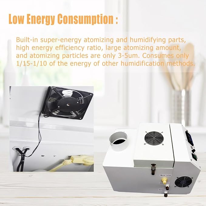 Industrial Ultrasonic Humidifier Cooler Sprayer 6kg/h Portable Continuous Cool - Image 2