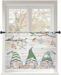 Sheer Curtains 45 Inch Length, Sage Green Gnomes Semi Sheer Curtains Light by Unknown