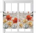 Retro Floral Kitchen Curtains 36 Inch Length, Small Window Curtains Tab Top by Unknown
