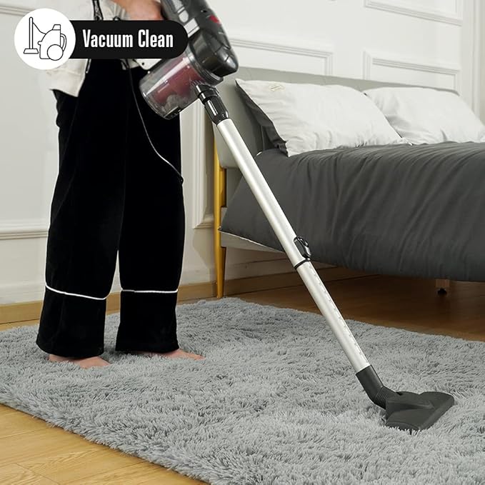 Amearea Premium Soft Fluffy Area Rug Modern Shag Carpet, 3x5 Feet, Fuzzy Shaggy Rugs for Bedroom Living Room Teen Apartment Decor, Comfortable Indoor Furry Dorm Carpets, Grey
