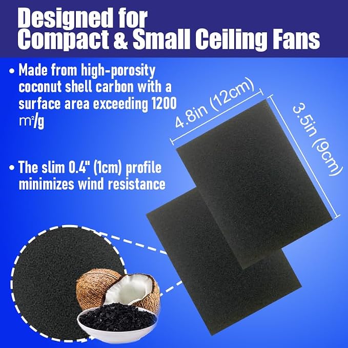 18 Pack Ceiling Fan Filters, Compact 4.8"x3.5" - Image 2