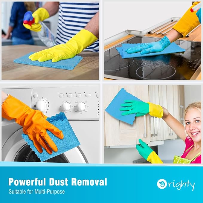 Orighty Microfiber Cleaning Cloth Bulk, Shop Towels Shop Rags 50 Pack, Reusable - Image 4