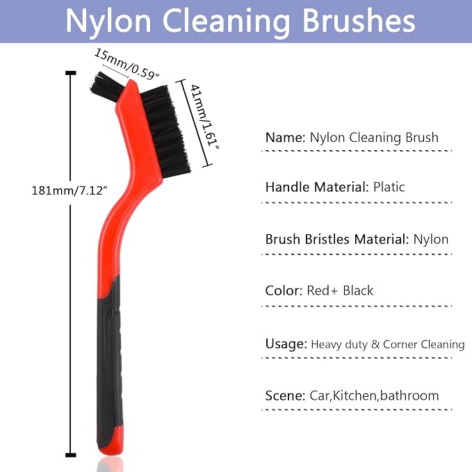 Nylon Cleaning Brushes with Ergonomic Handle - Image 2