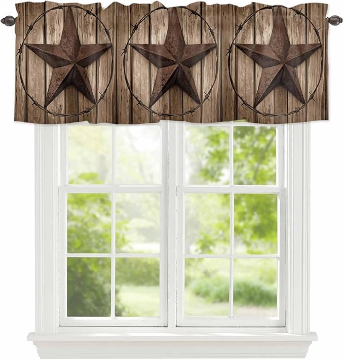 Vintage Texas Star Valances for Windows, 1 Panel by Unknown