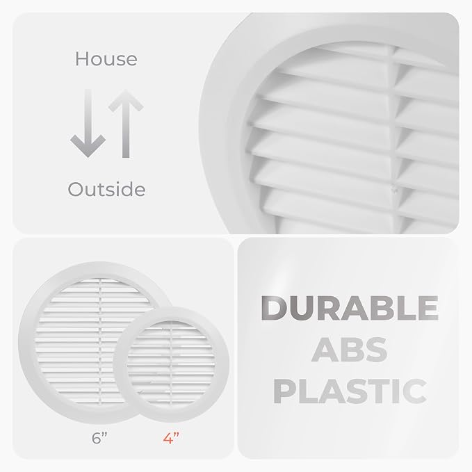 5pack ø4" Inch White Plastic Round Soffit Vent - Image 4