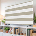 Beige and White Stripe Indoor TV Cover, Elastic TV Screen Protector Rustic by Unknown