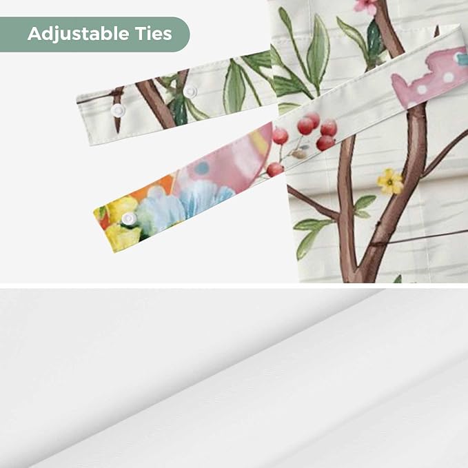 Easter Tie Up Valance Curtains for Windows, Kitchen Curtains Window Shades - Image 7