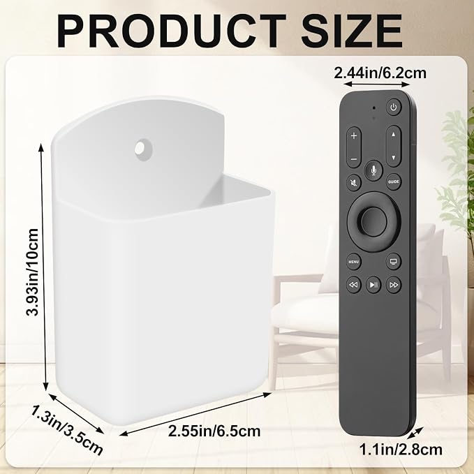 2 PCS Self Adhesive Remote Holder Wall Mount Control Holders Small Wall Mounted - Image 2