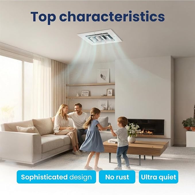 6x6 Aluminum 4-Way Air Register HVAC Vent Cover Wall Ceiling Multi-Shutter - Image 6