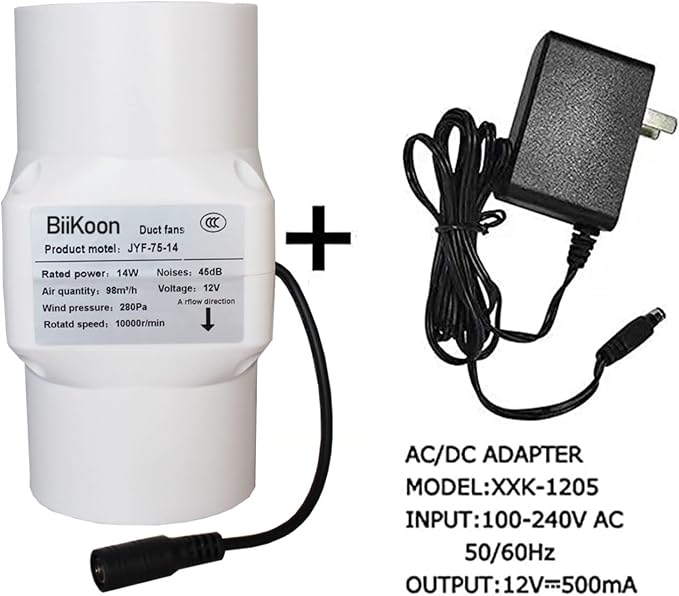 12V Inline Duct Fan 3 Inch Vent Booster 14W HVAC Exhaust Intake Fans 58Cfm Air - Image 6