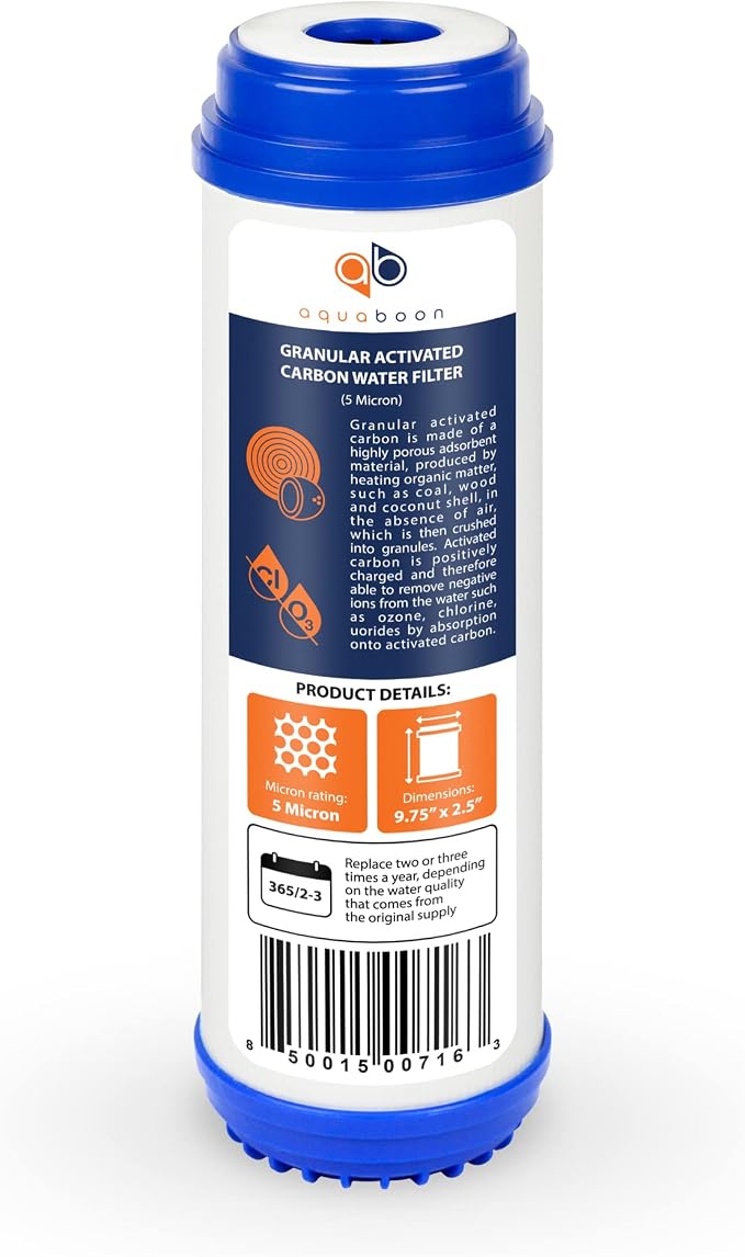 Aquaboon 5 Micron 10 x 2.5 Granular Activated Carbon Water Filter Cartridge GAC - Image 8