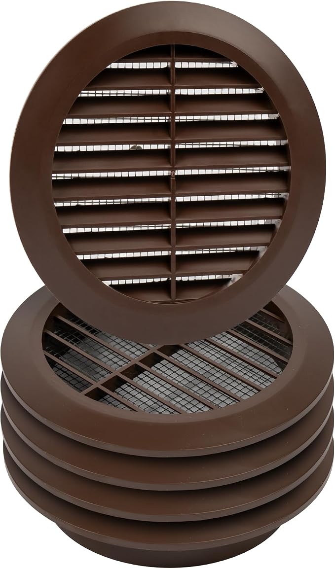 4" Inch Brown Round Air Vent Cover by HVACOV