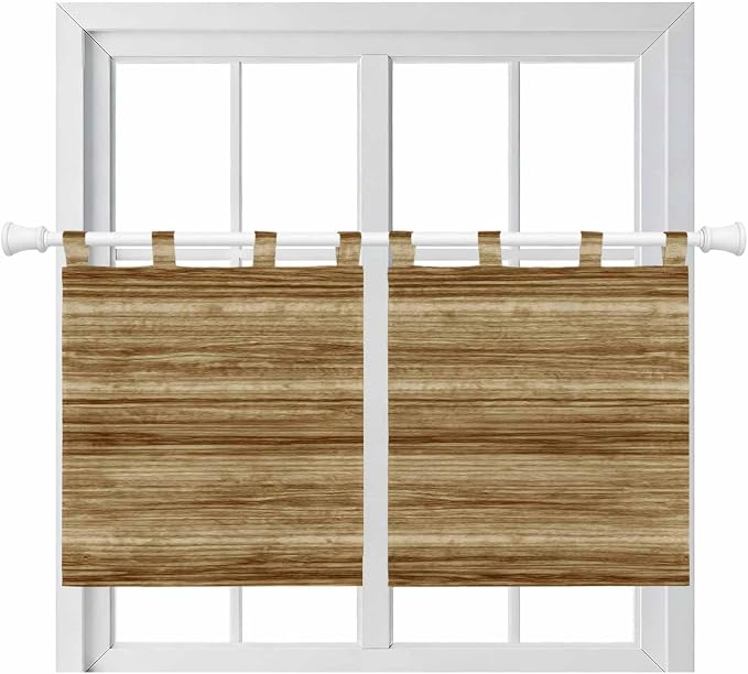 Vintage Western Kitchen Curtains 36 Inch Length, Small Window Curtains Tab Top by Unknown