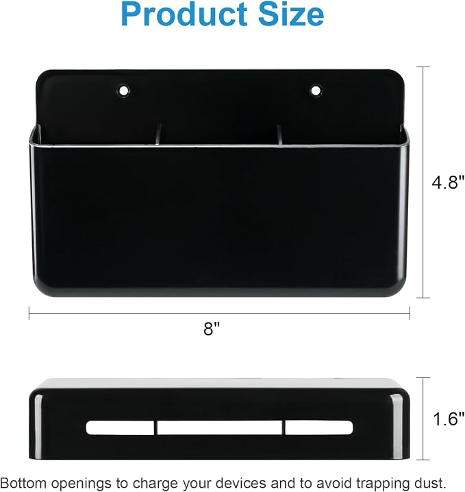 3 Slot Adjustable Remote Holder Wall Mount, TV Controller Holder Hollow Bottom - Image 2