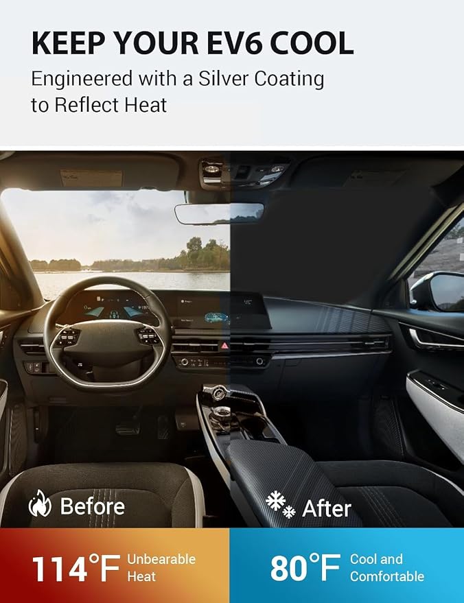 Proadsy for Kia EV6 2023 2024 2025 2026 Windshield Sun Shade 4-Layer Foldable - Image 3