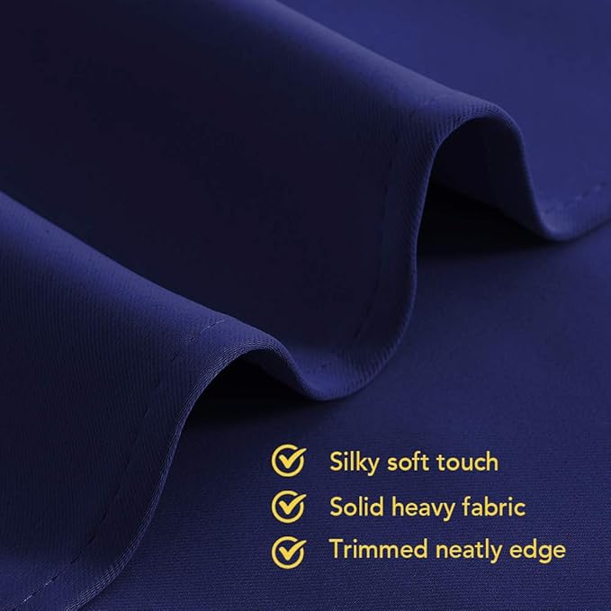 NICETOWN Bedroom Curtains Blackout Drapery Panels, 2 Panels, 70 x 108 inches, Royal Blue, Three Pass Microfiber Thermal Insulated Solid Ring Top Blackout Window Curtains/Drapes