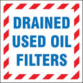 Accuform MHZW505EVP Adhesive-Poly Hazardous Waste Label, Legend "Drained Used by Accuform