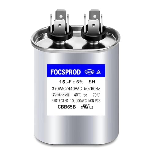 15 uF MFD Capacitor ±6%, 370/440 VAC CBB65 Round Run Capacitor, Single Run by FOCSPROD
